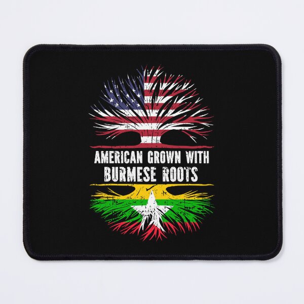 Item preview, American Grown with Burmese Roots USA Flag designed and sold by CosmoKitsch.