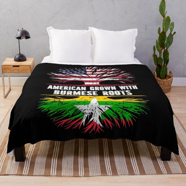Item preview, American Grown with Burmese Roots USA Flag designed and sold by CosmoKitsch.