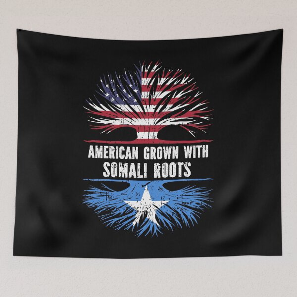 Item preview, American Grown with Somali Roots USA Flag designed and sold by CosmoKitsch.