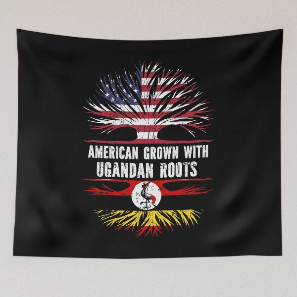 Item preview, American Grown with Ugandan Roots USA Flag designed and sold by CosmoKitsch.