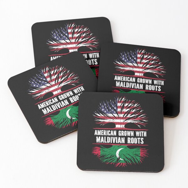 Item preview, American Grown with Maldivian Roots USA Flag designed and sold by CosmoKitsch.