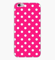 Bright pink polka dot pattern iPhone Case