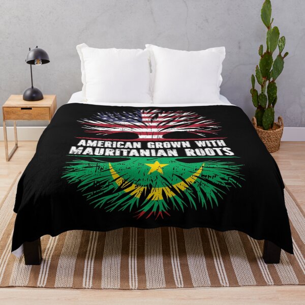 Item preview, American Grown with Mauritanian Roots USA Flag designed and sold by CosmoKitsch.