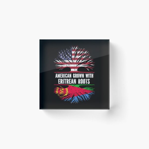 Item preview, American Grown with Eritrean Roots USA Flag designed and sold by CosmoKitsch.