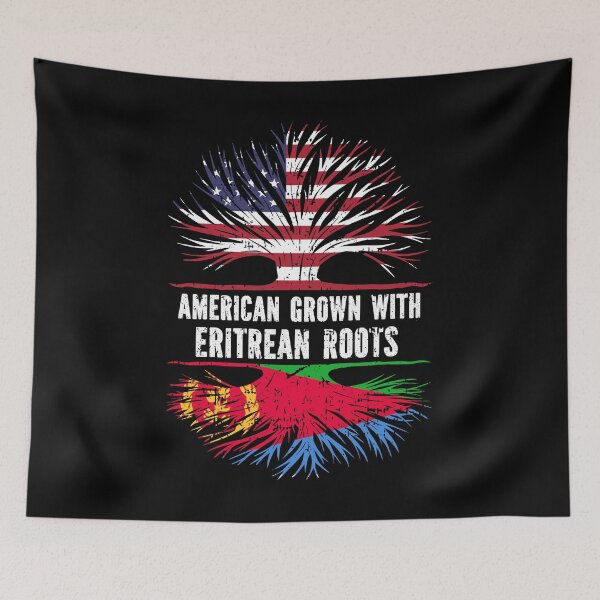 Item preview, American Grown with Eritrean Roots USA Flag designed and sold by CosmoKitsch.