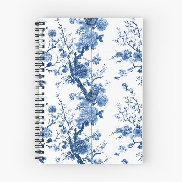 Item preview, Royal Delft Blue Ink Branches Floral Tile Pattern designed and sold by GrinGalore.