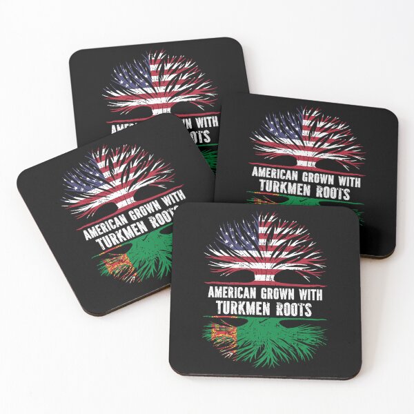 Item preview, American Grown with Turkmen Roots USA Flag designed and sold by CosmoKitsch.