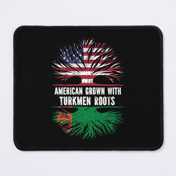 Item preview, American Grown with Turkmen Roots USA Flag designed and sold by CosmoKitsch.