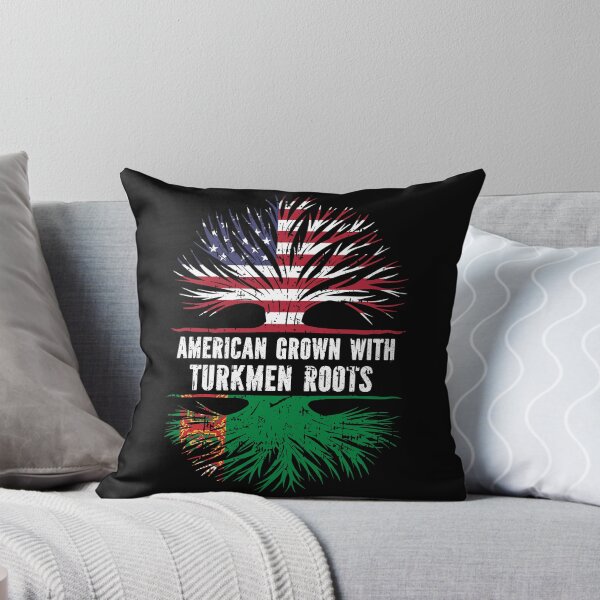 Item preview, American Grown with Turkmen Roots USA Flag designed and sold by CosmoKitsch.