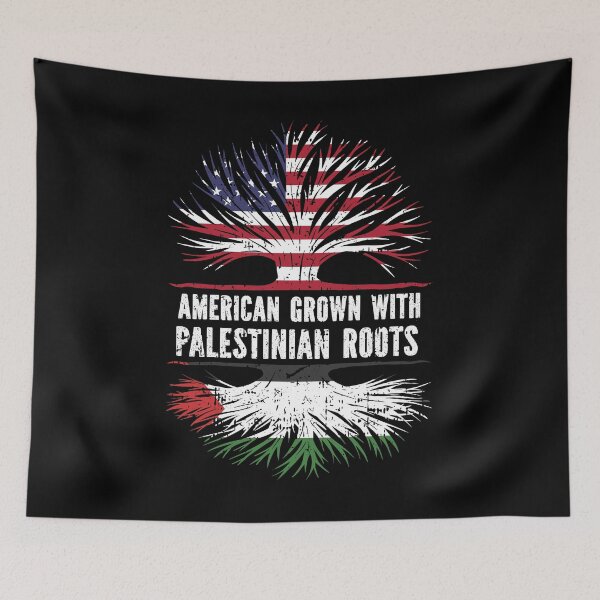Item preview, American Grown with Palestinian Roots USA Flag designed and sold by CosmoKitsch.