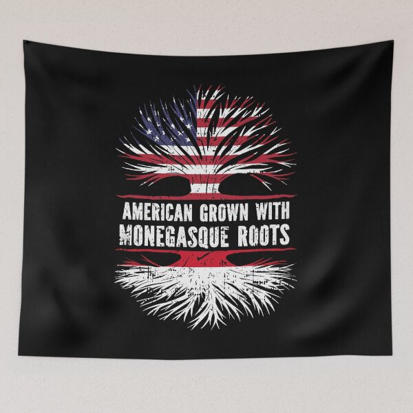 Item preview, American Grown with Monegasque Roots USA Flag designed and sold by CosmoKitsch.