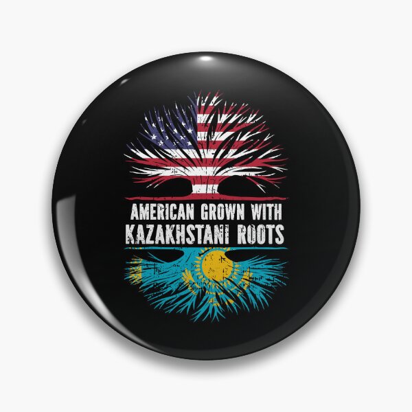 Item preview, American Grown with Kazakhstani Roots USA Flag designed and sold by CosmoKitsch.
