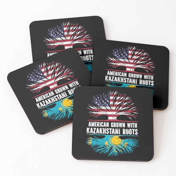 Item preview, American Grown with Kazakhstani Roots USA Flag designed and sold by CosmoKitsch.