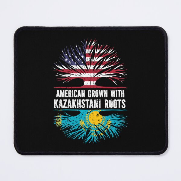 Item preview, American Grown with Kazakhstani Roots USA Flag designed and sold by CosmoKitsch.