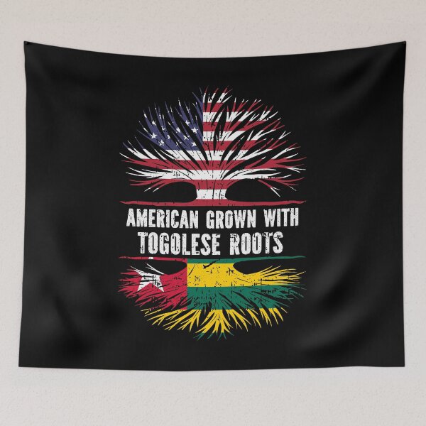 Item preview, American Grown with Togolese Roots USA Flag designed and sold by CosmoKitsch.