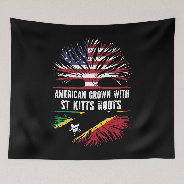 Item preview, American Grown with St Kitts Roots USA Flag designed and sold by CosmoKitsch.