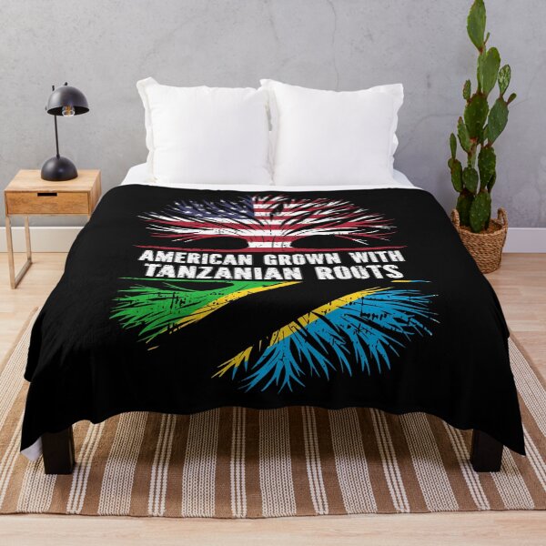 Item preview, American Grown with Tanzanian Roots USA Flag designed and sold by CosmoKitsch.
