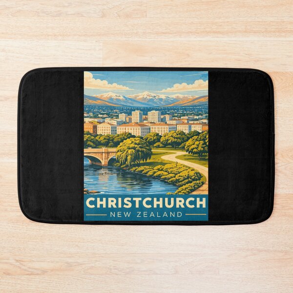Item preview, Christchurch in New Zealand Vintage Art Travel Landscape designed and sold by MaateoDesign.