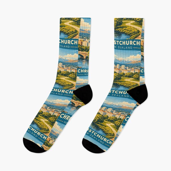 Item preview, Christchurch in New Zealand Vintage Art Travel Landscape designed and sold by MaateoDesign.