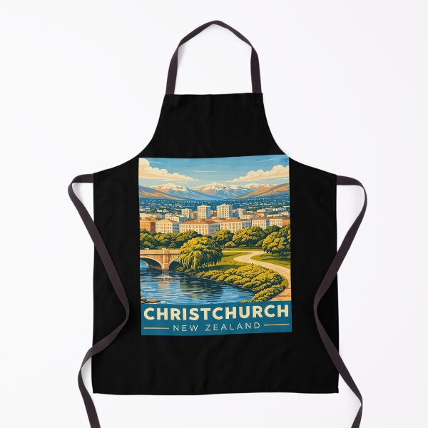 Item preview, Christchurch in New Zealand Vintage Art Travel Landscape designed and sold by MaateoDesign.