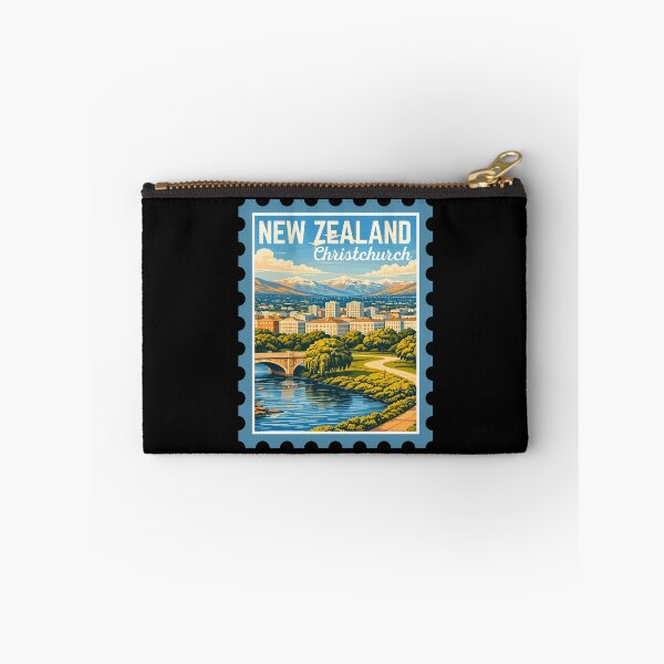 Item preview, Christchurch in New Zealand, Vintage Travel Stamp Illustration designed and sold by MaateoDesign.