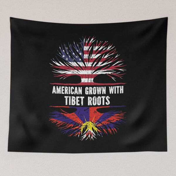Item preview, American Grown with Tibet Roots USA Flag designed and sold by CosmoKitsch.