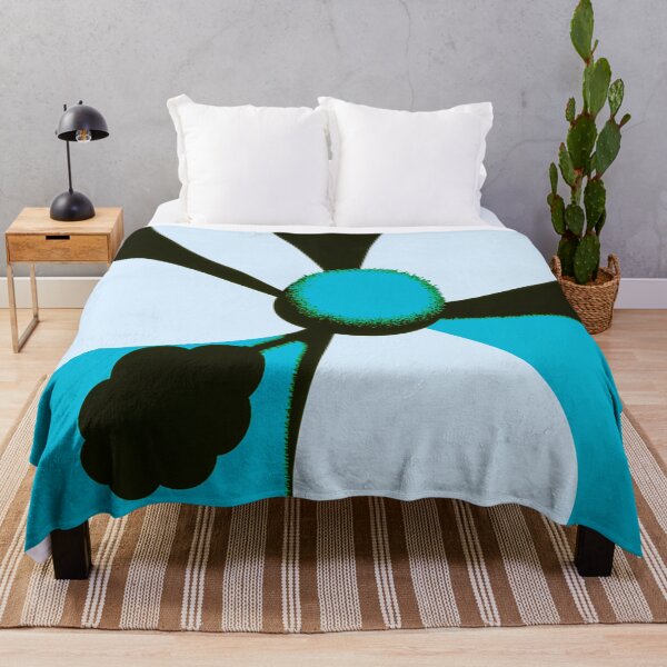 Item preview, Minimal Flower Design – Bold Black White Blue Floral Art designed and sold by joycrysstudio.