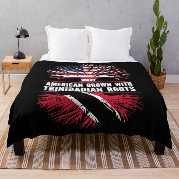 Item preview, American Grown with Trinidadian Roots USA Flag designed and sold by CosmoKitsch.