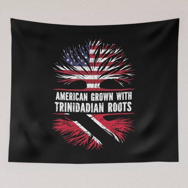 Item preview, American Grown with Trinidadian Roots USA Flag designed and sold by CosmoKitsch.