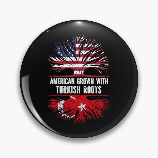 Item preview, American Grown with Turkish Roots USA Flag designed and sold by CosmoKitsch.