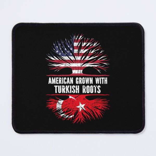 Item preview, American Grown with Turkish Roots USA Flag designed and sold by CosmoKitsch.