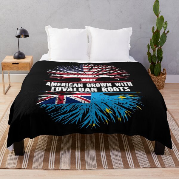 Item preview, American Grown with Tuvaluan Roots USA Flag designed and sold by CosmoKitsch.