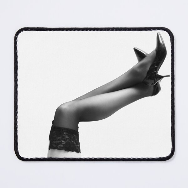 Item preview, Get a leg up funny woman in stockings black and white photograph designed and sold by Astrid Arkhangelsky.