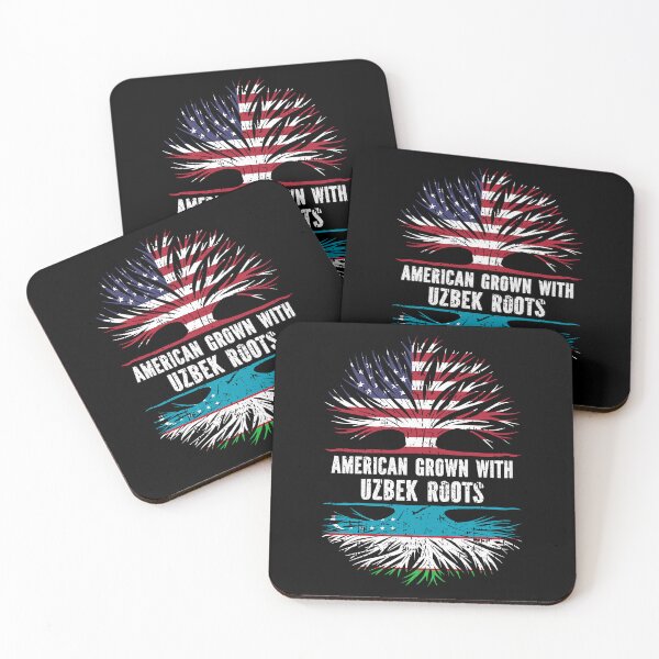 Item preview, American Grown with Uzbek Roots USA Flag designed and sold by CosmoKitsch.