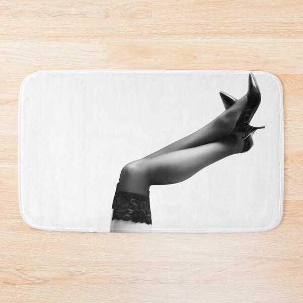 Item preview, Get a leg up funny woman in stockings black and white photograph designed and sold by Astrid Arkhangelsky.