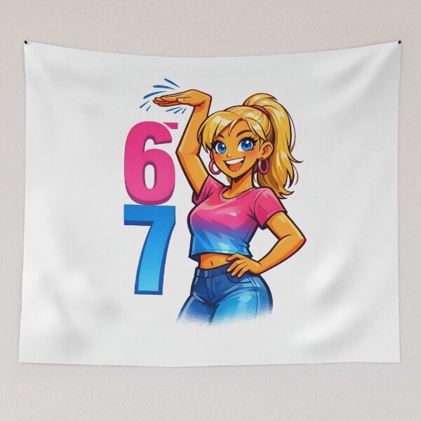 Item preview, 67 Funny Height Meme Print – Modern Pop Culture Illustration designed and sold by Echo Trend Prints.