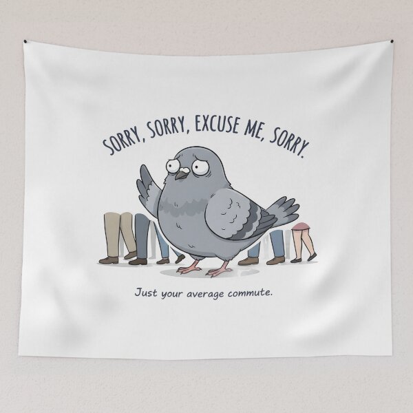 Item preview, Funny Apology Pigeon Meme Just Your Average Commute. designed and sold by The-T-In-Retro.