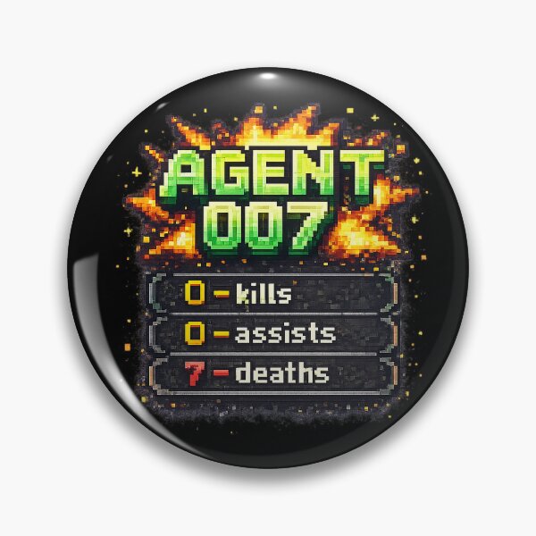 Item preview, Agent 007 Gaming Meme Fail Stats designed and sold by AlvelinaCP.