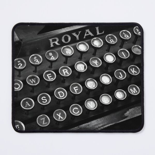 Item preview, A clean, well lighted place, Royal typewriter writer's author's black and white vintage photographic art print designed and sold by Astrid Arkhangelsky.
