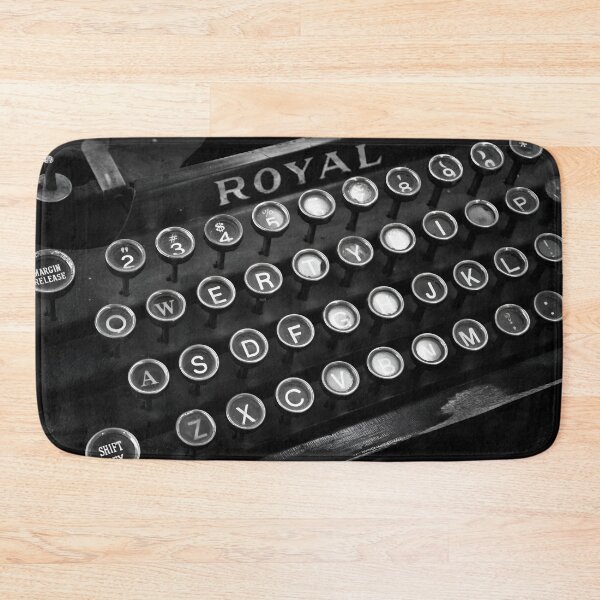 Item preview, A clean, well lighted place, Royal typewriter writer's author's black and white vintage photographic art print designed and sold by Astrid Arkhangelsky.