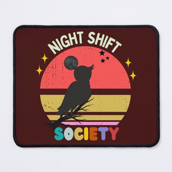 Item preview, Night Shift Society Owl – Retro Vintage Nocturnal Aesthetic 80s Sunset Grunge Night Owl Club T-Shirt designed and sold by HOUSE OF TIST.