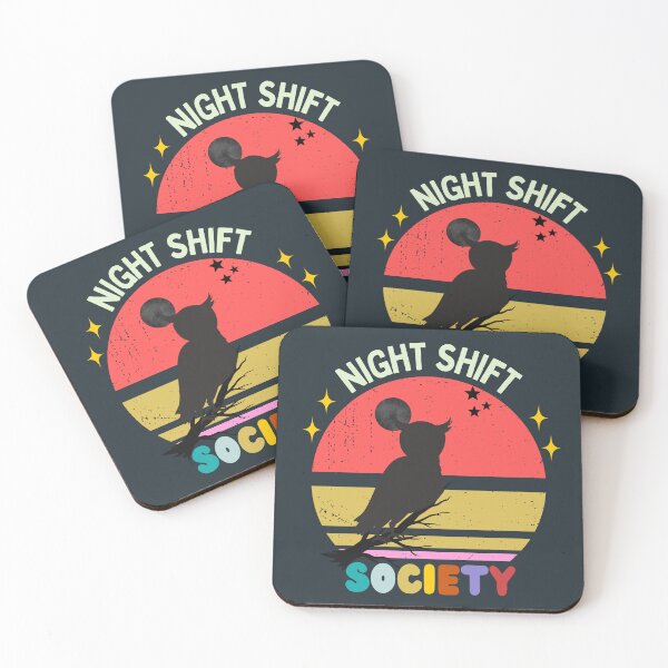 Item preview, Night Shift Society Owl – Retro Vintage Nocturnal Aesthetic 80s Sunset Grunge Night Owl Club T-Shirt designed and sold by HOUSE OF TIST.