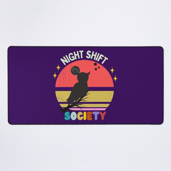 Item preview, Night Shift Society Owl – Retro Vintage Nocturnal Aesthetic 80s Sunset Grunge Night Owl Club T-Shirt designed and sold by HOUSE OF TIST.