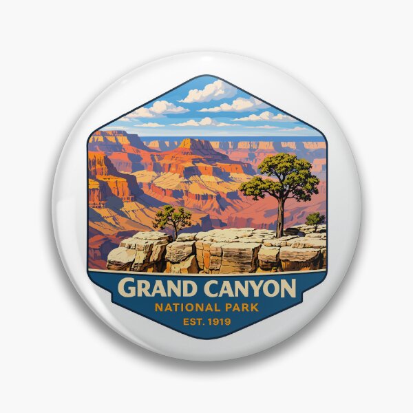 Item preview, Grand Canyon National Park Arizona US Retro Badge designed and sold by Gideon Emmerich.