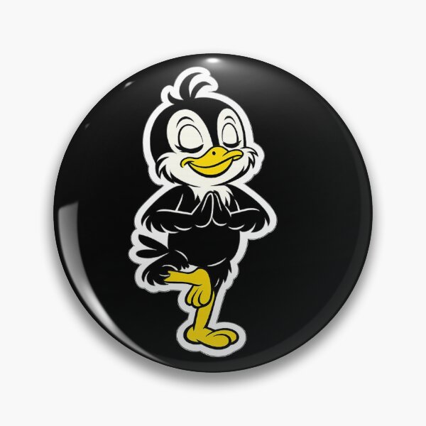 Item preview, Birdie does tree pose as a 1940s rubber hose animation duck designed and sold by StudioMisbelief.