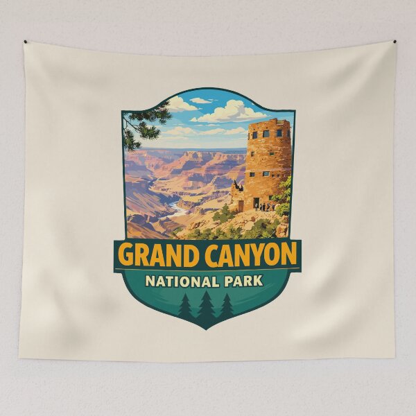 Item preview, Grand Canyon National Park Arizona US Retro Badge designed and sold by Gideon Emmerich.