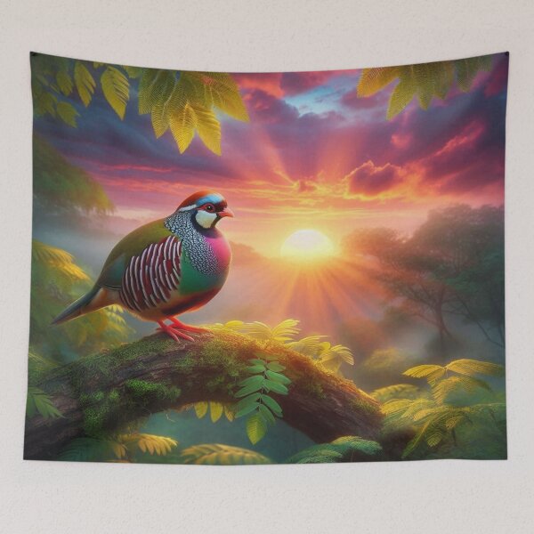 Item preview, Partridge at Sunset – Vibrant Forest Bird designed and sold by Dogandesighn.