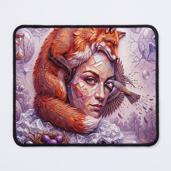 Item preview, Surreal Cybernetic Portrait Merging Human Intelligence, Nature, and Digital Circuitry in a Stunning Artistic Vision designed and sold by ARTCREATESHOP.