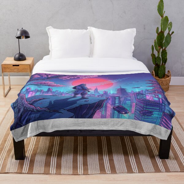 Item preview, Neo-Tokyo Samurai: Neon Sakura & Cyberpunk City designed and sold by HappyCanvasArt.