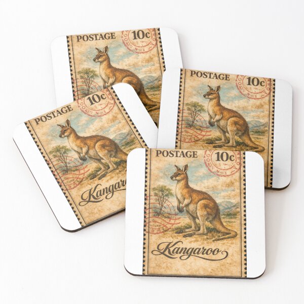 Item preview, Kangaroo Postage – Vintage Australia designed and sold by ForeverPrintsOK.